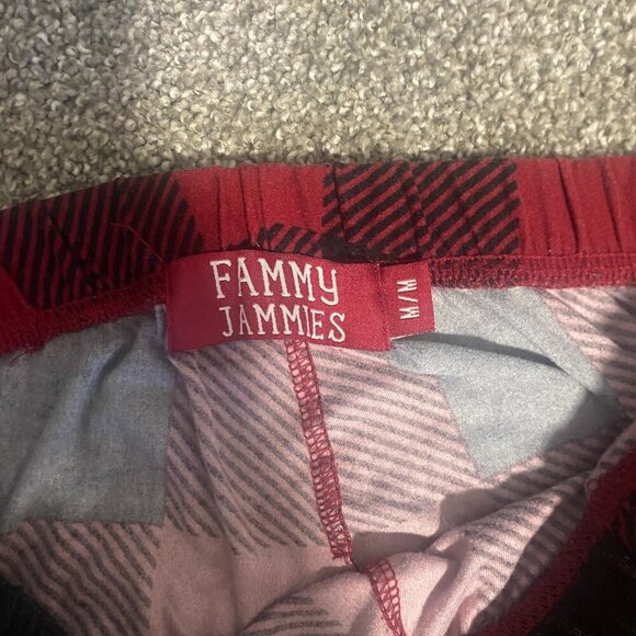 Fammy Jammies Flannel Red Plaid Pajama Pj Lounge Comfy Pants Women's Size Medium - Picture 3 of 4